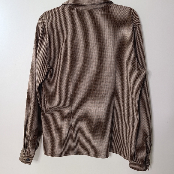 VILLAGER vintage houndstooth button-down long sleeve shirt, Sz L (Ptp 21.5") - Picture 2 of 8